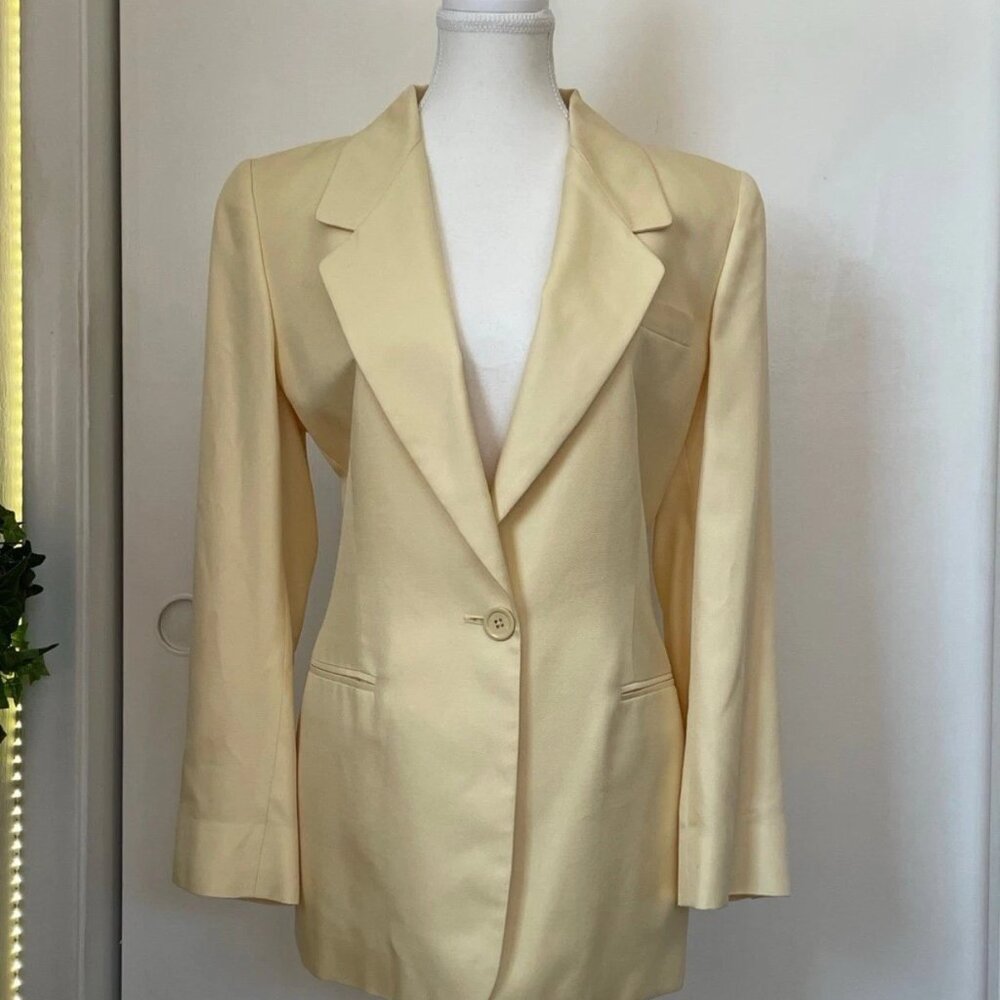 VTG yellow silk ELLEN TRACY blazer